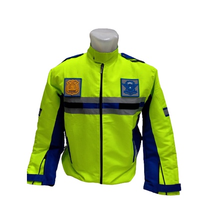 jaket Touring Lantas Hijau Full Parasut Velcro