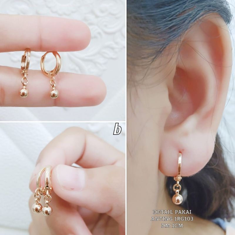 Anting Titanium Klip Permata Solitaire Anti Karat Xupblink Jewelry