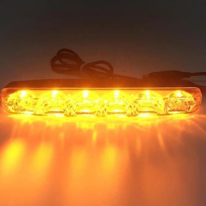 Lampu LED Tembak Sorot DRL 6 Mata / 6 Titik Mobil Motor Universal Tersedia Sein Running