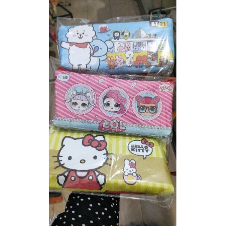 

(70gr) 1pcs tempat pensil lepak kain karakter resleting