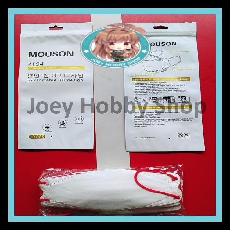 [NEW MOUSON] MASKER KOREA KF94 TALI SEWARNA SENADA ISI 10 PCS PREMIUM BERKUALITAS