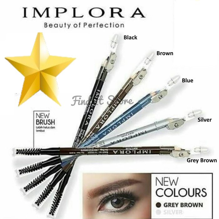 [COD] ORIGINAL PENSIL ALIS IMPLORA EYEBROW PENCIL  2 IN 1 SOFT TYPE EYE BROW [PERAWATAN WAJAH]