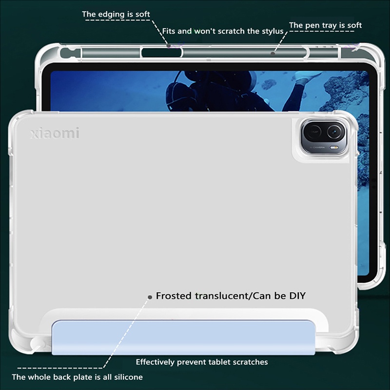 Case Redmi Pad SE 11 inch Xiaomi Pad 7 / 7pro 11.2 Redmi Pad 10.61&quot; Flip Soft Case Xiaomi Pad 5/5pro Transparent TPU Case with Pen Holder