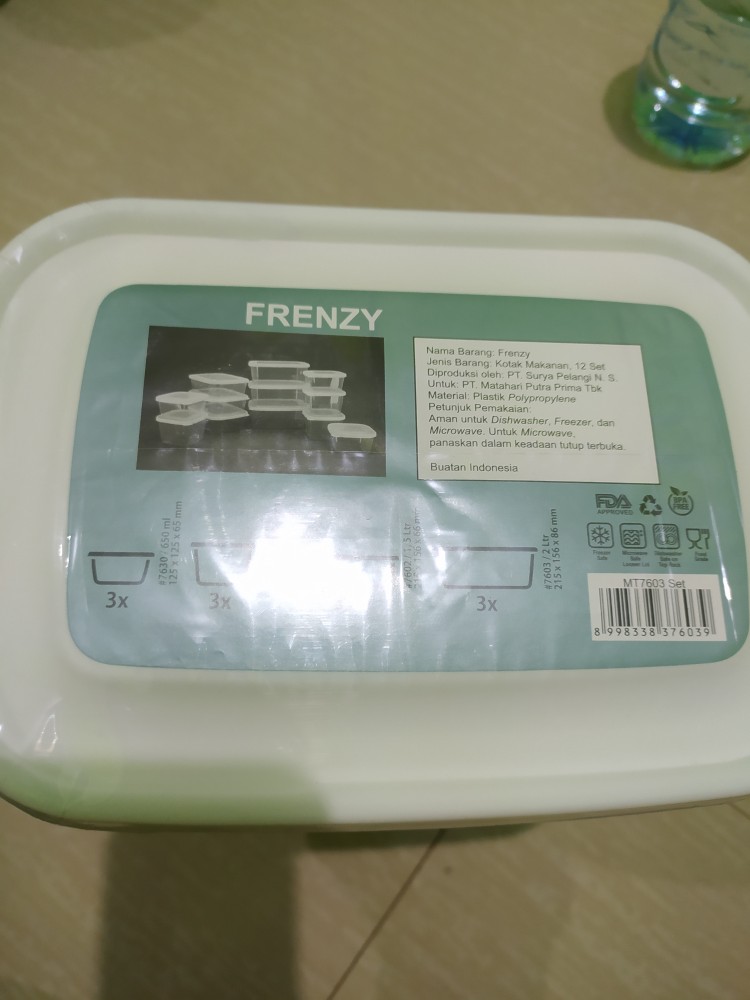 Frenzy Food Container White 1set Isi 12pcs