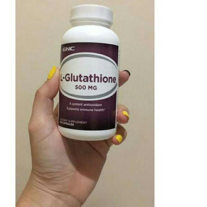 ♦ GNC L-GLUTATHIONE 500MG ORIGINAL - UNTUK ANTIOKSIDAN ANAK INSULIN - GLUTATHIONE ISI 60 KAPSUL ✯
