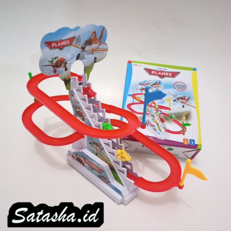 SATASHATOYS MAINAN MOBIL TANGGA POLI PLANES / MAINAN MOBIL TANGGA NAIK TURUN