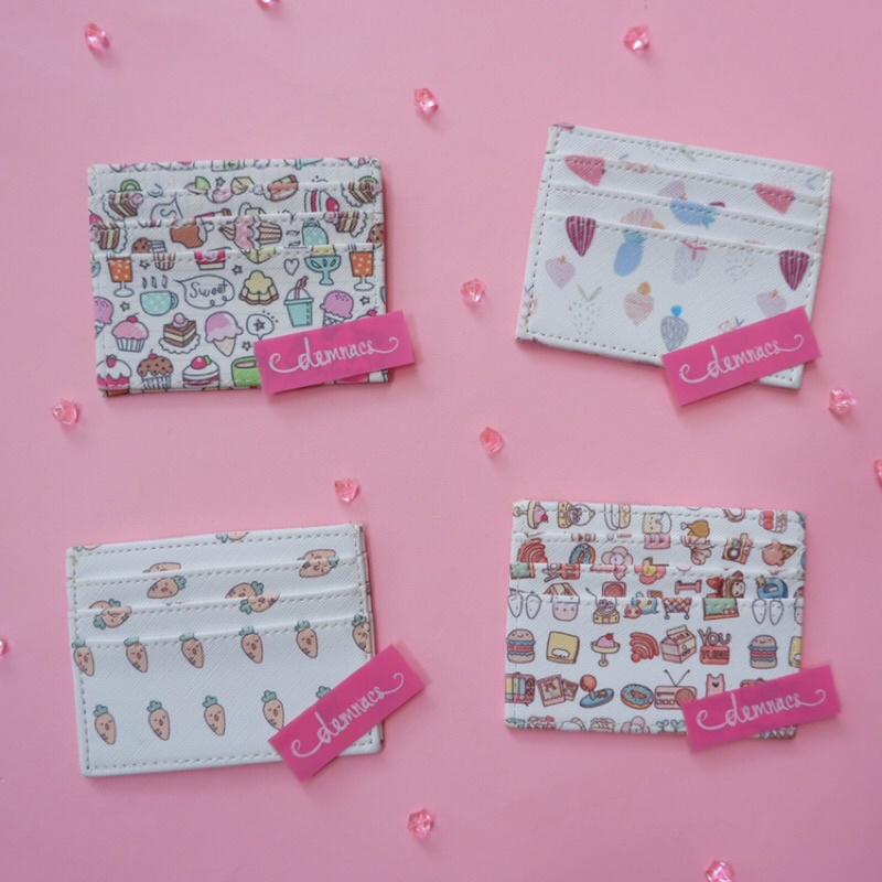 

Card Holder Motif warna pastel, Dompet tempat kartu emoney flash atm tj id card krl / Marmiels