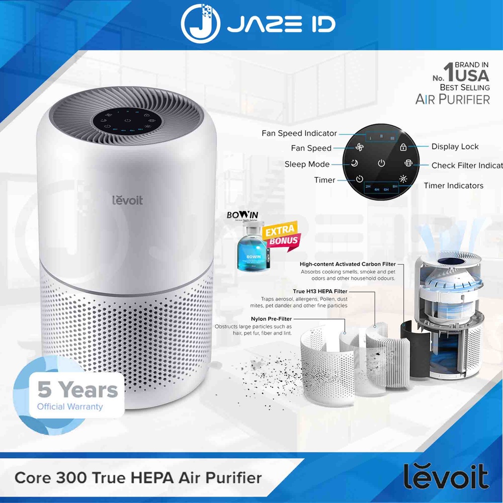 Levoit Core 300 Smart True HEPA Air Purifier USA Pembersih Udara