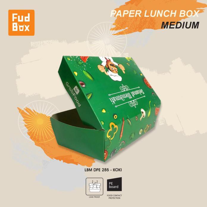 termurah Paper Lunch Box Food Grade Size M Motif - Duplek PE Illustrasi - Hitam berkualitas