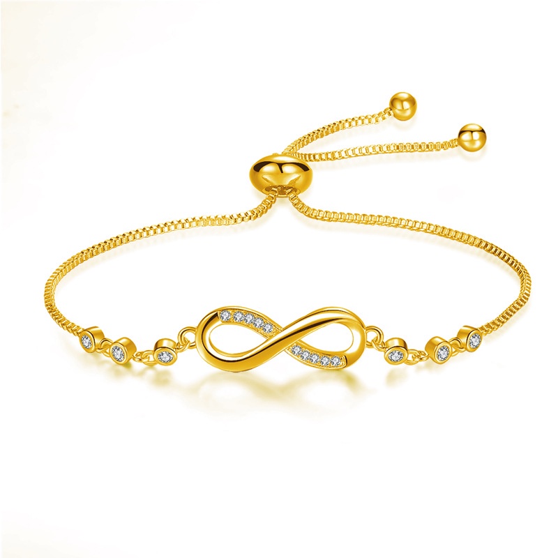 Pandora Gelang 925 Silver Gold 18K Hias Berlian Kubik Zirkonia Untuk Wanita