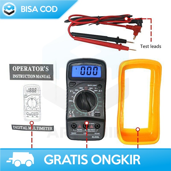 AVOMETER TESTER DIGITAL MINI MULTITESTER JUNEJOUR XL830L PORTABLE ORI