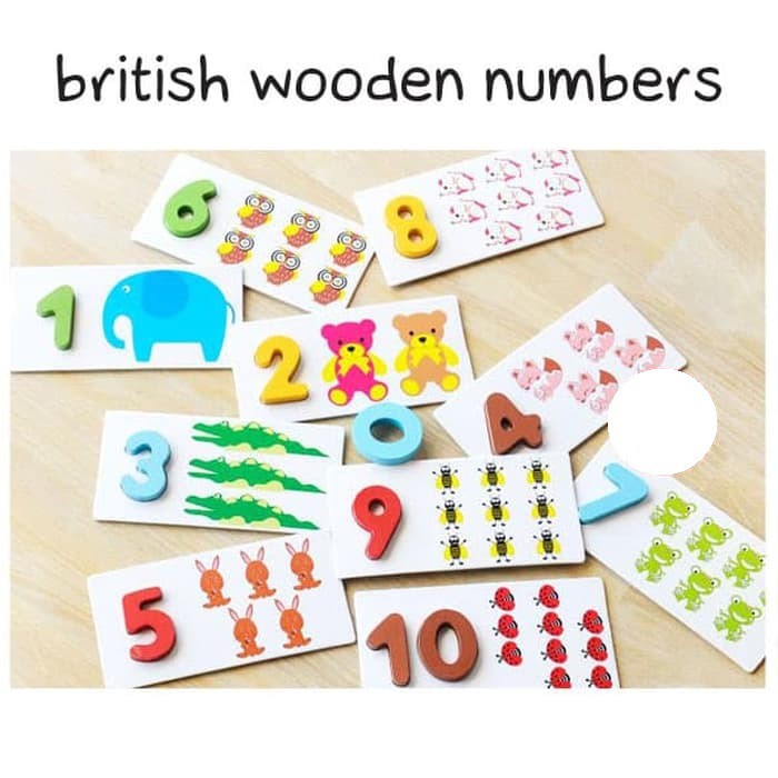 [BIG SALE] British Wooden Number Puzzle - Mainan Edukasi