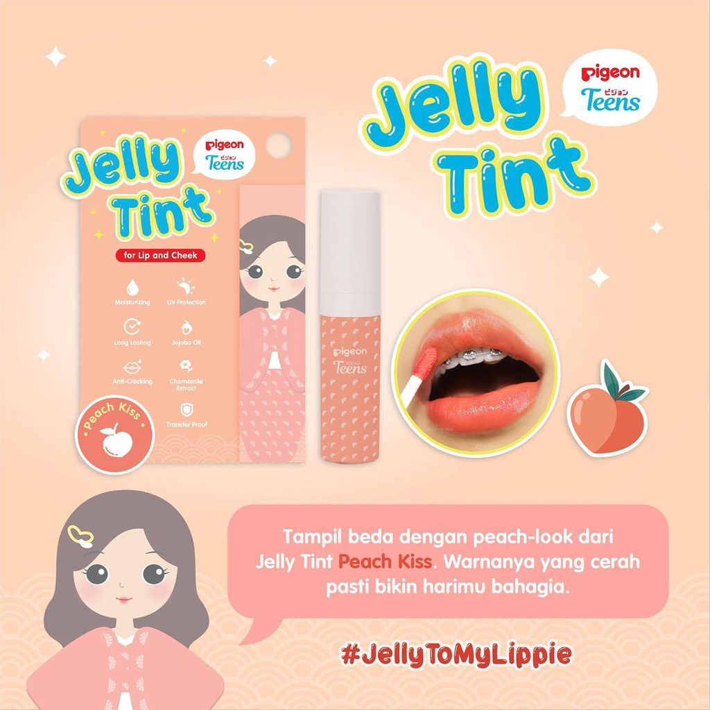 PIGEON Teens Jelly Tint | Lip Tint | Lip and Cheek - JELLY TINT MILK SERIES BPOM 100% ORI