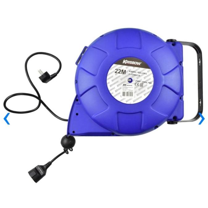 Kualitas terbaik] Krisbow Kabel Roll Otomatis 22 Mtr