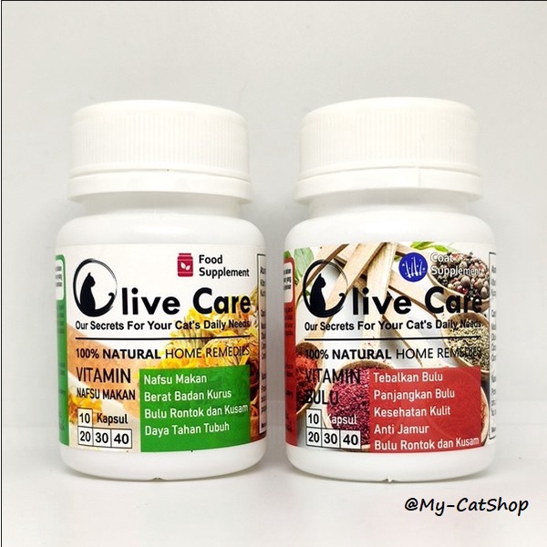 Olive Care Paket Vitamin Kucing BULU GEMBUL Cegah Bulu Rontok
