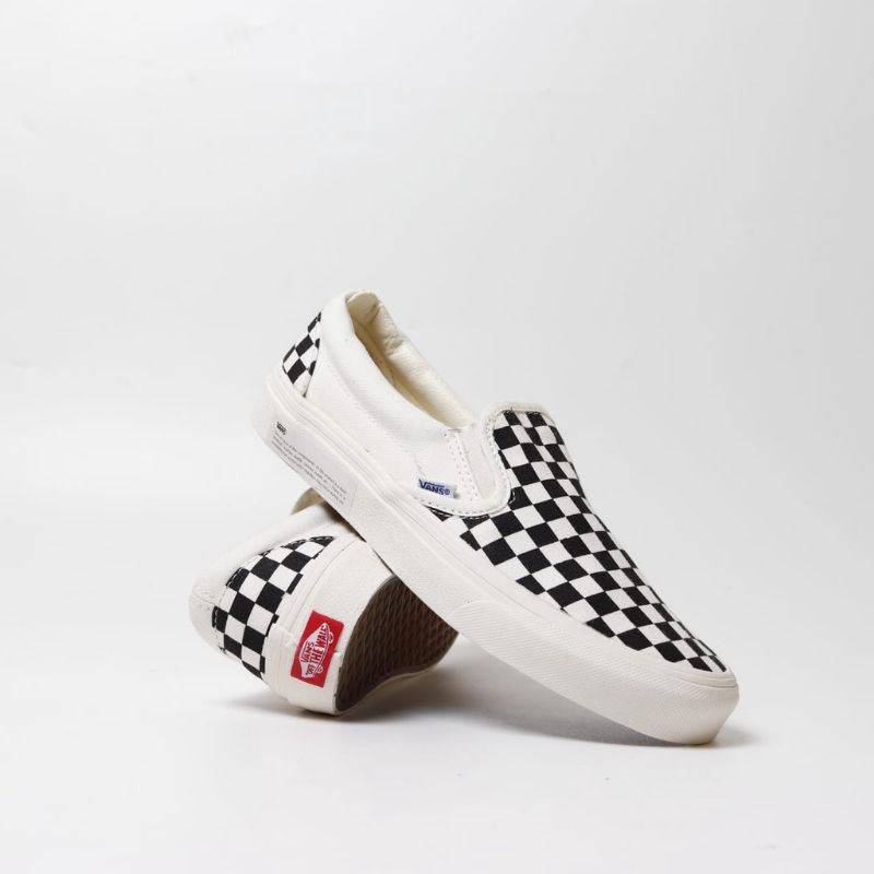 Sepatu Vans CHECKERBOARD OG Black-White / Sepatu Vans Catur Premium BNIB