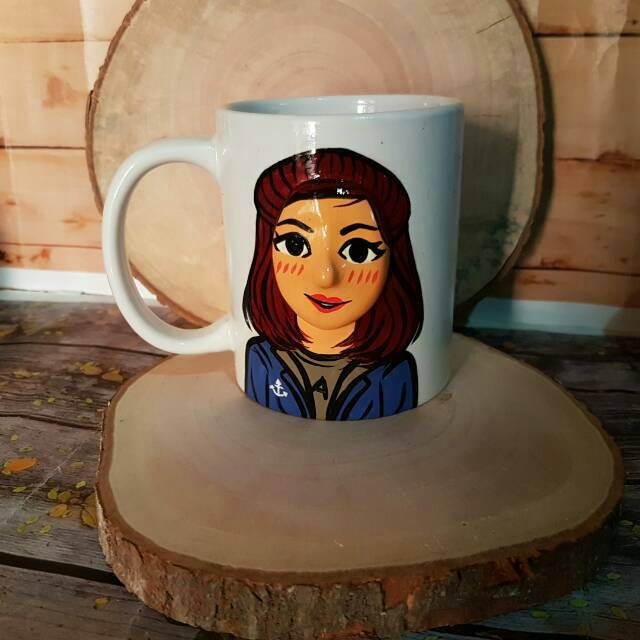 

Mug 3D lukis handmade lukisan lucu unik patung ilustrasi kartun karikatur custom souvenir ultah kado