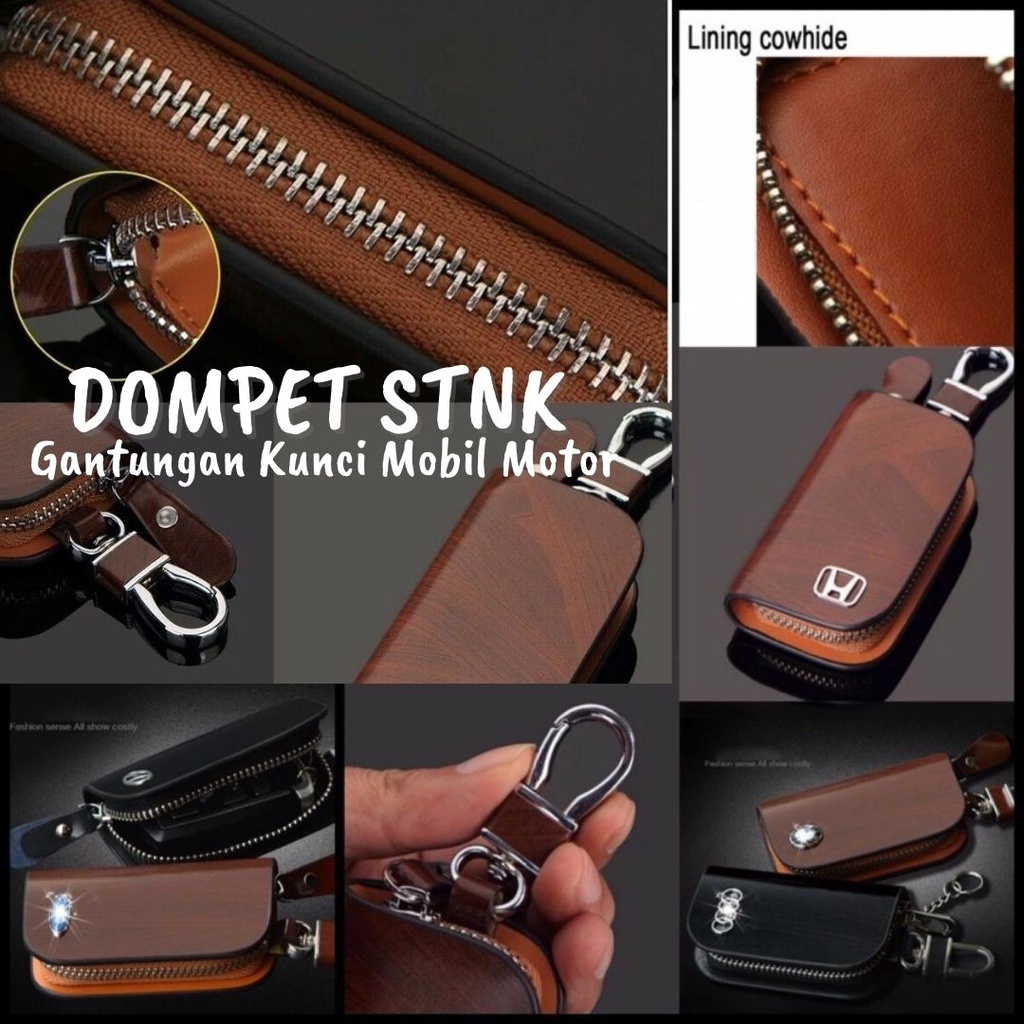 Dompet Kunci Mobil STNK Remote Gantungan Kunci Mobil Motor Logo Kulit Import Murah