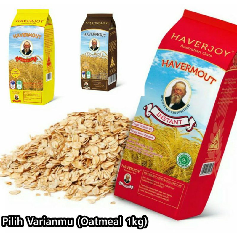 Haverjoy Havermout Oatmeal 1kg Instan / Quick Cooking / Rolled Oat