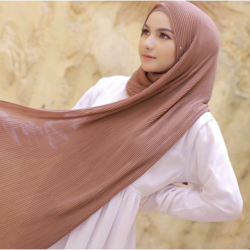 PASHMINA FULL PLISKET 180x75 BABYDOLL PREMIUM /PASHMINA PLISKET LIDI /  PLEATED SHAWL