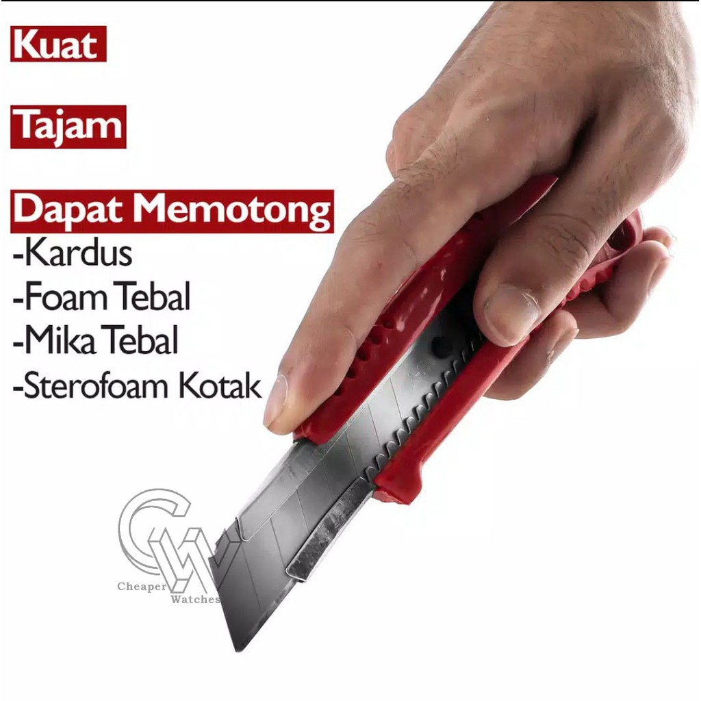 Cheaper-Cutter Pisau Besar Kecil Pemotong Kertas  Karter Tajam Cutter Knife Pen Berkualitas Termurah 1 Set