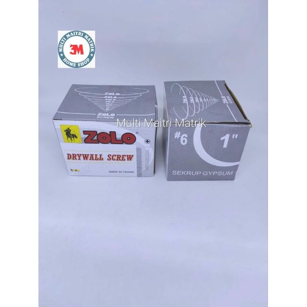Skrup gypsum 6x1, 6x11/4, 6x11/2, 6x2,8x3 Zolo sekrup gypsum baut gipsum isi 50pcs