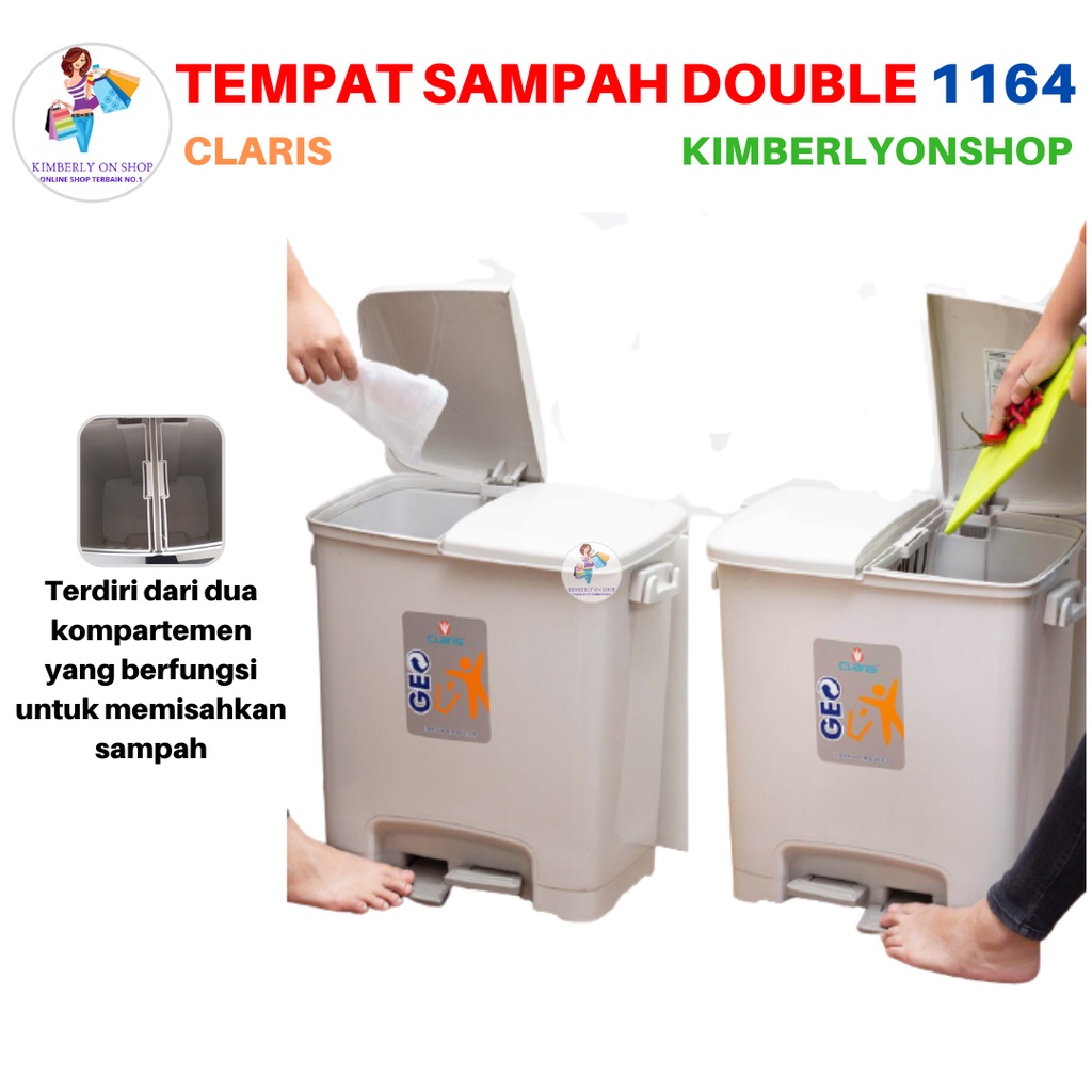 Tempat Sampah Injak Double GEO Enzo Duplo 40 Liter 1164 Claris