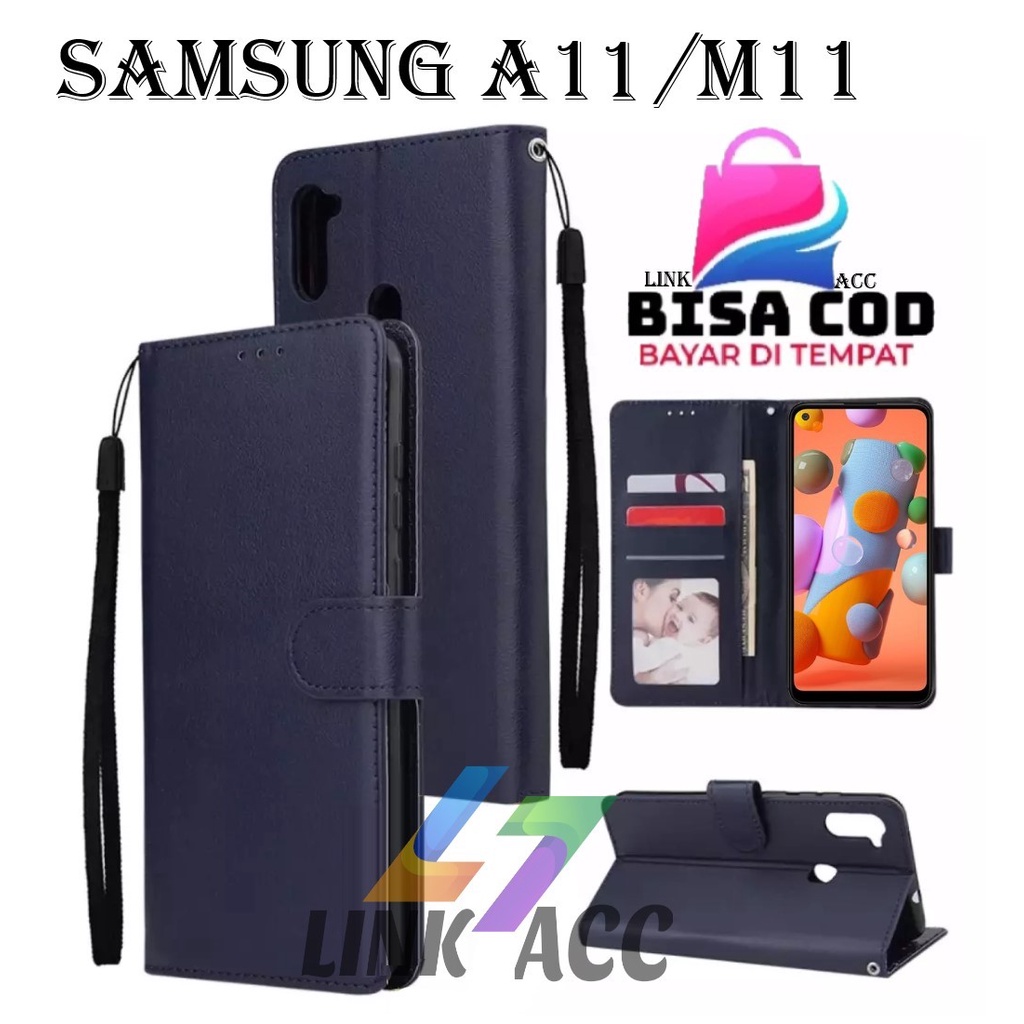 CASE FLIP SAMSUNG A11/M11 LEATHER CASE PREMIUM-FLIP WALLET CASE KULIT UNTUK SAMSUNG A11/M11