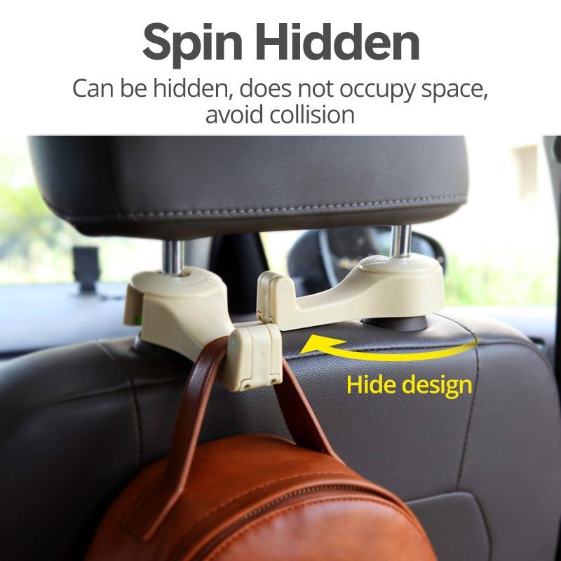 2 In 1 Car Phone Holder Headrest Hook Seat Back Smartphone Stand