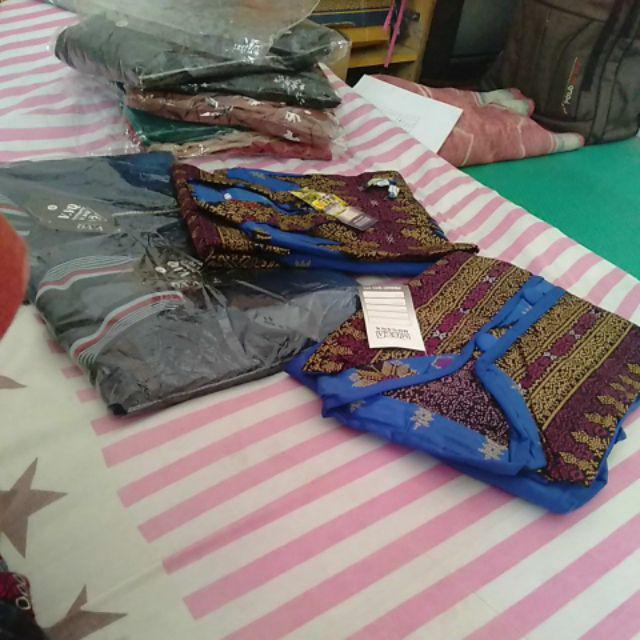 Gamis Couple Murah / Gamis Couple Modern / Gamis Batik Kombinasi / Baju Gamis Batik Couple