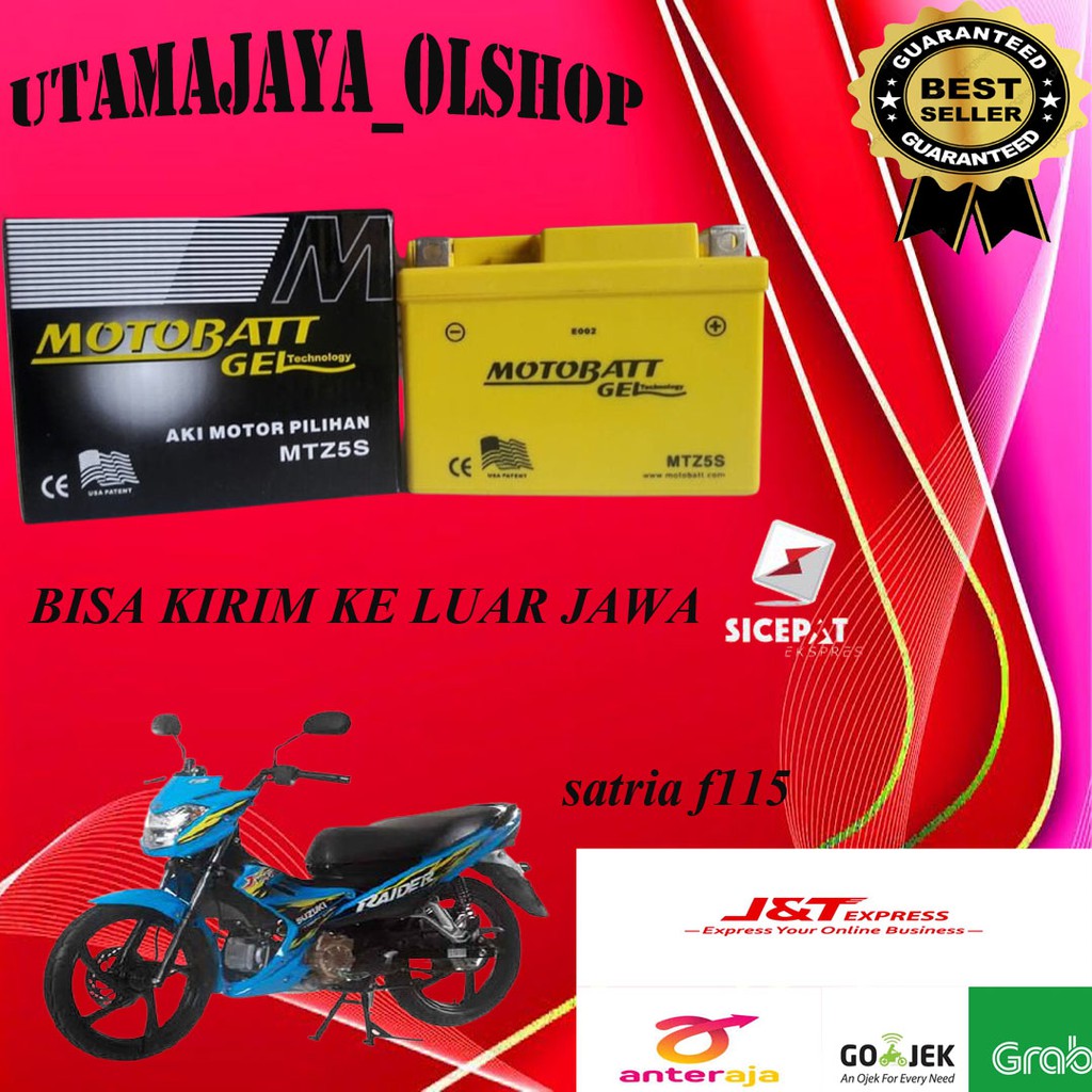 Aki motor suzuki satria F115 motobatt motobat MTZ5S accu gel kering MTZ-5S original