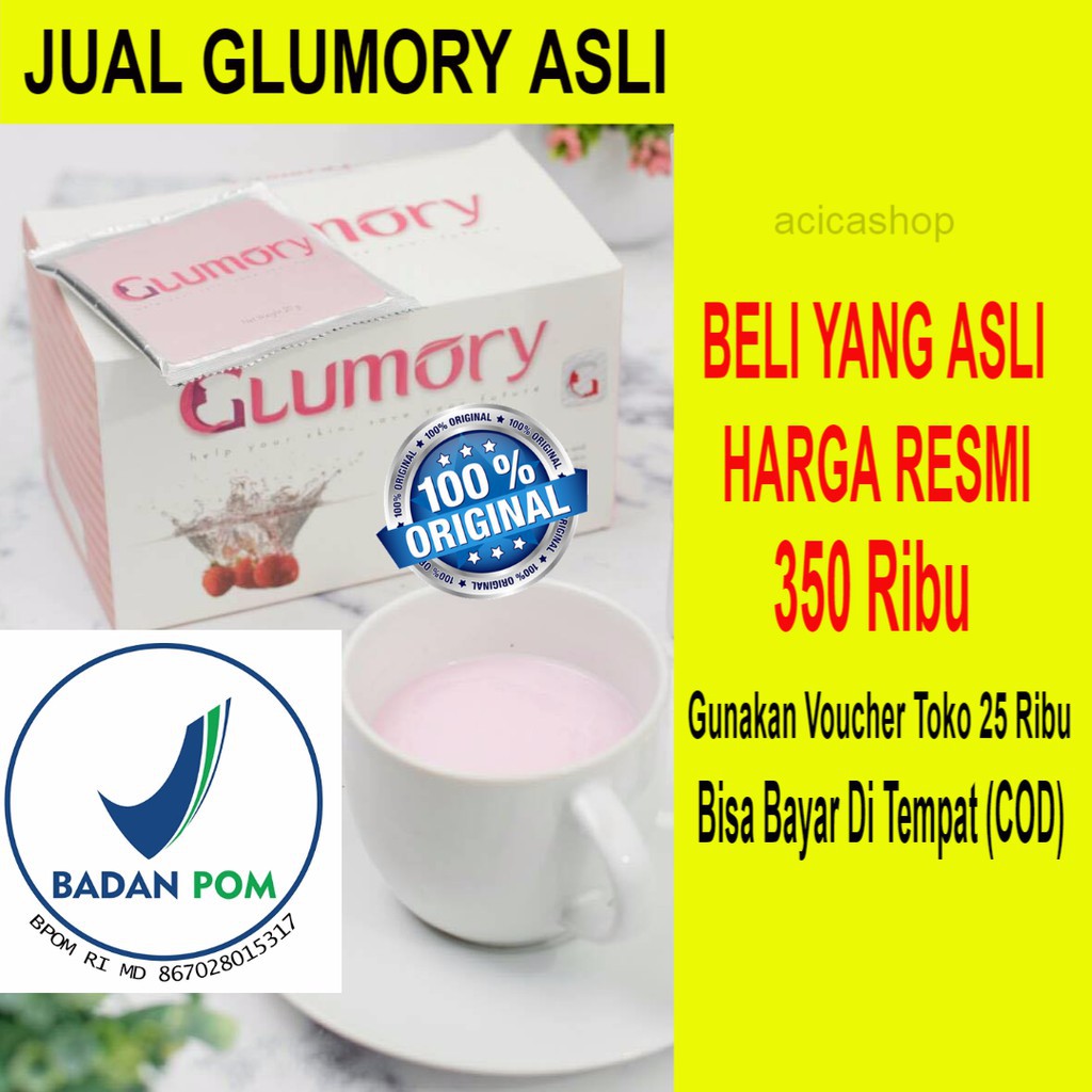 [BISA COD] GLUMORY BPOM KOLAGEN PEMUTIH PENCERAH KULIT WAJAH DAN BADAN SUPLEMEN KECANTIKAN