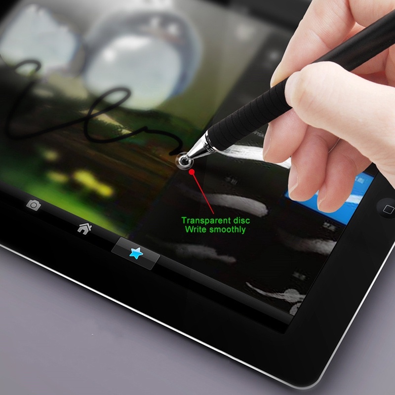 2 in 1 Fine Point Stylus Capacitive Touch Pen for Smartphone Tablet - ST-2008 - Black OMTA1RBK