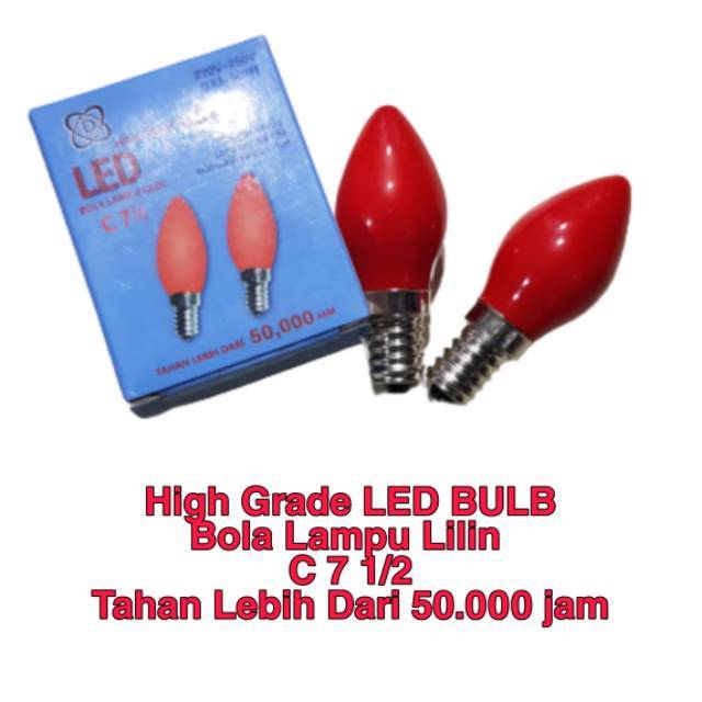 Lampu Led sembahyang 1watt Cabe Candle Merah Putih E12 2pcs Dai-ichi Daichi