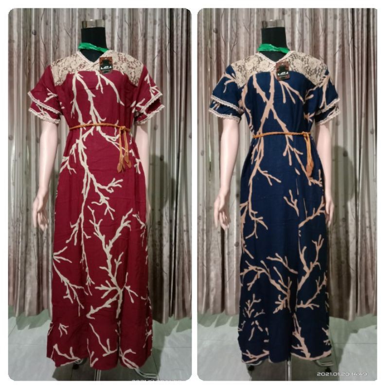 daster batik tali pinggang