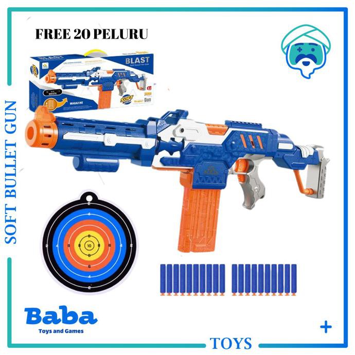 MAINAN ANAK TEMBAKAN OTOMATIS SUPER GUN RIFFLE M16 ORIGINAL NOT NERF