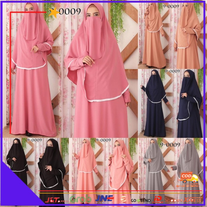 ❤BISA COD❤ HIAB Baju Gamis Syari Syar i Syar’i Cadar Set Baju Gamis Wanita
