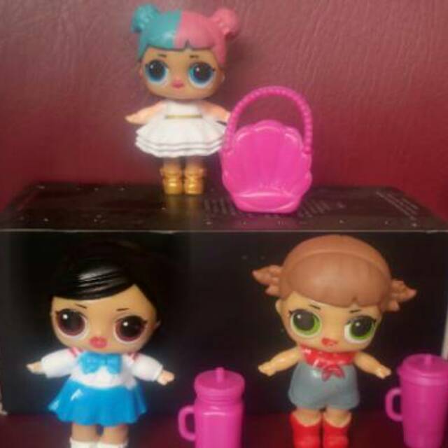 Isi 3 lol figure lol doll lol hiasan kue lol topper kue lol mainan lol bonus cemara
