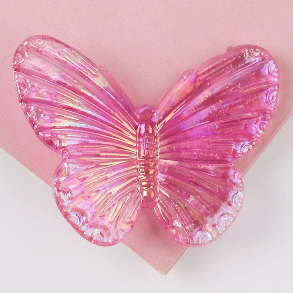 Agustina Kalung Temukan 31.5x41x4.5mm Bahan Perhiasan DIY Electroplate Acrylic Butterfly Liontin Kupu-Kupu