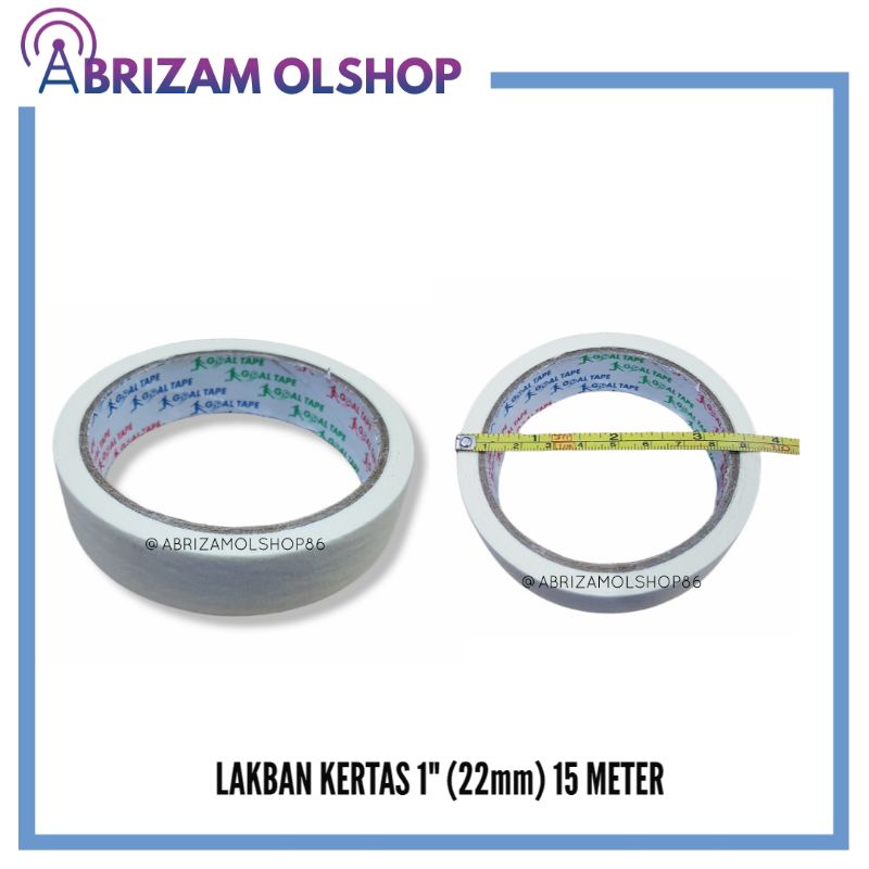 

LAKBAN KERTAS 1" ( 1 INCH / 22mm ) 15 METER / TAPE / ISOLASI