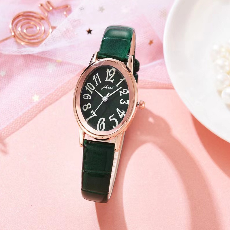 SANGCAKRA COD - Jam Tangan Wanita Fashion Kulit Retro Round Small Women Watches Analog Cewek Dengan Strap Pu Leather Dial Angka Korean Fashion Import - JW52