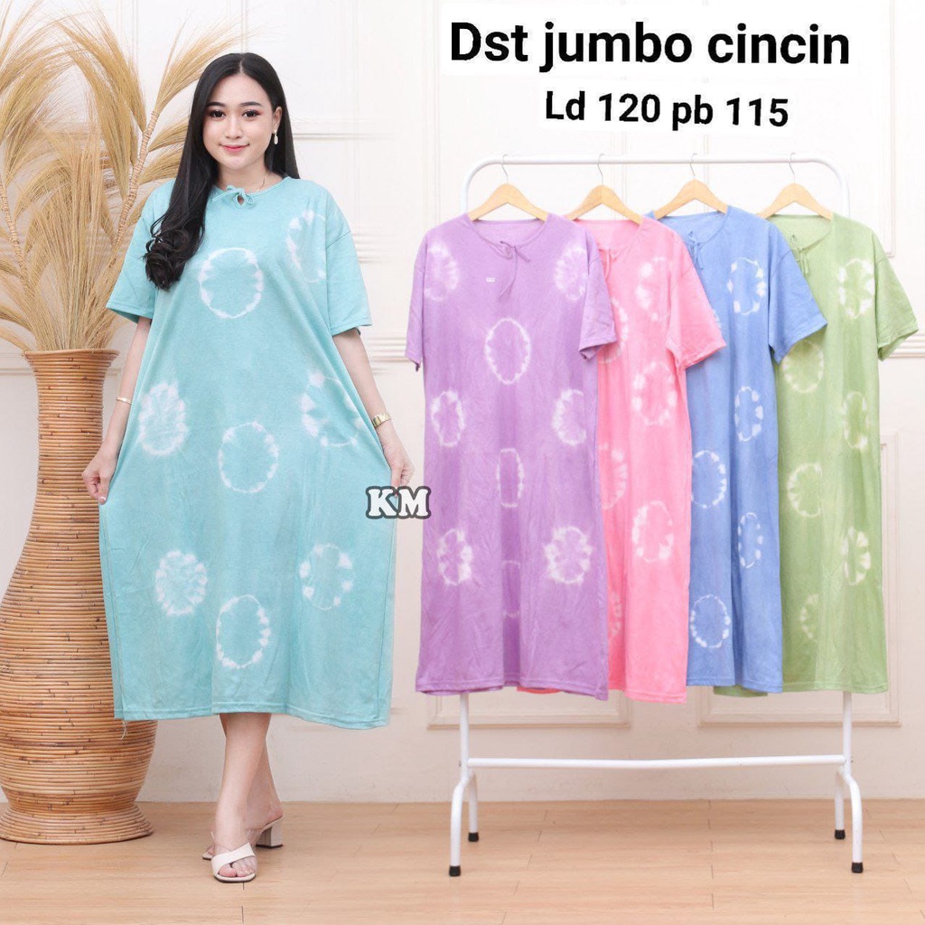 daster jumbo bahan kaos adem motif cincin