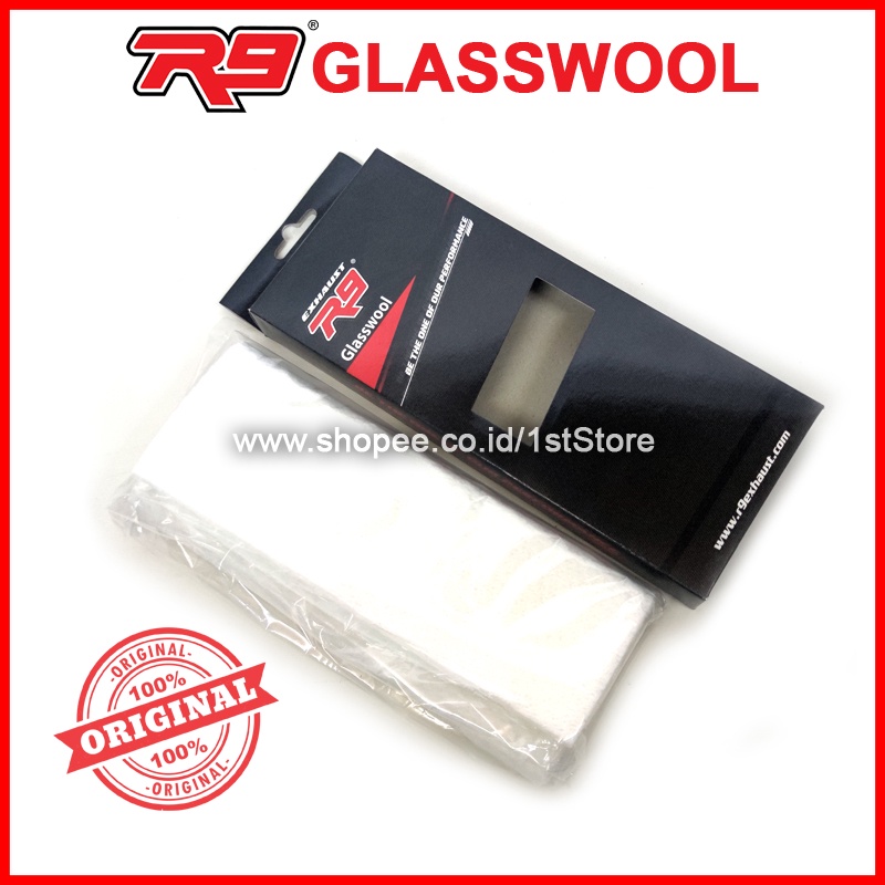 ORIGINAL R9 GLASSWOOL PEREDAM SUARA SILENCER KNALPOT RACING GASPUL GASBUL PUTIH GASWOOL GLASWOOL GLA
