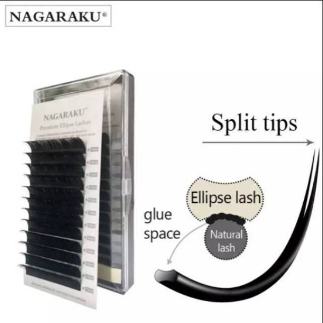 Nagaraku Ellipse Ellips Flat 0.15C 0.20C 0.15D 0.20D Premium Eyelash lashes Extension New Ellipse Premium Matte Ellipse Elips Ellipse