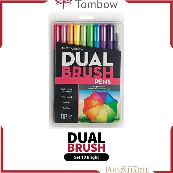 

(BISA COD) Brush Pen Tombow Set 10 Bright Dual Brush BERGARANSI Kode 88