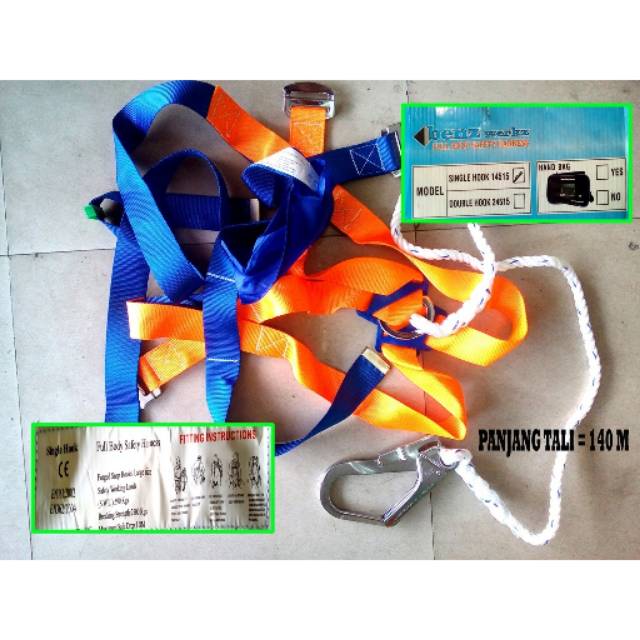 Safety FB Harness Panjang Tali 140 Cm 14515  / Tali Badan / Penyangga