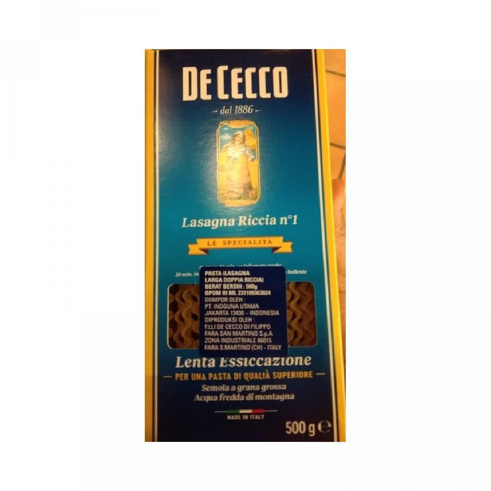 

De Cecco Lasagna Ricia 500 Gr n 1 Pasta Asli Original Import Italy