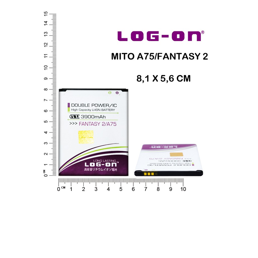 BATERAI MITO A75 - FANTASY 2 - BA00064 - LOG ON DOUBLE POWER BATTERY