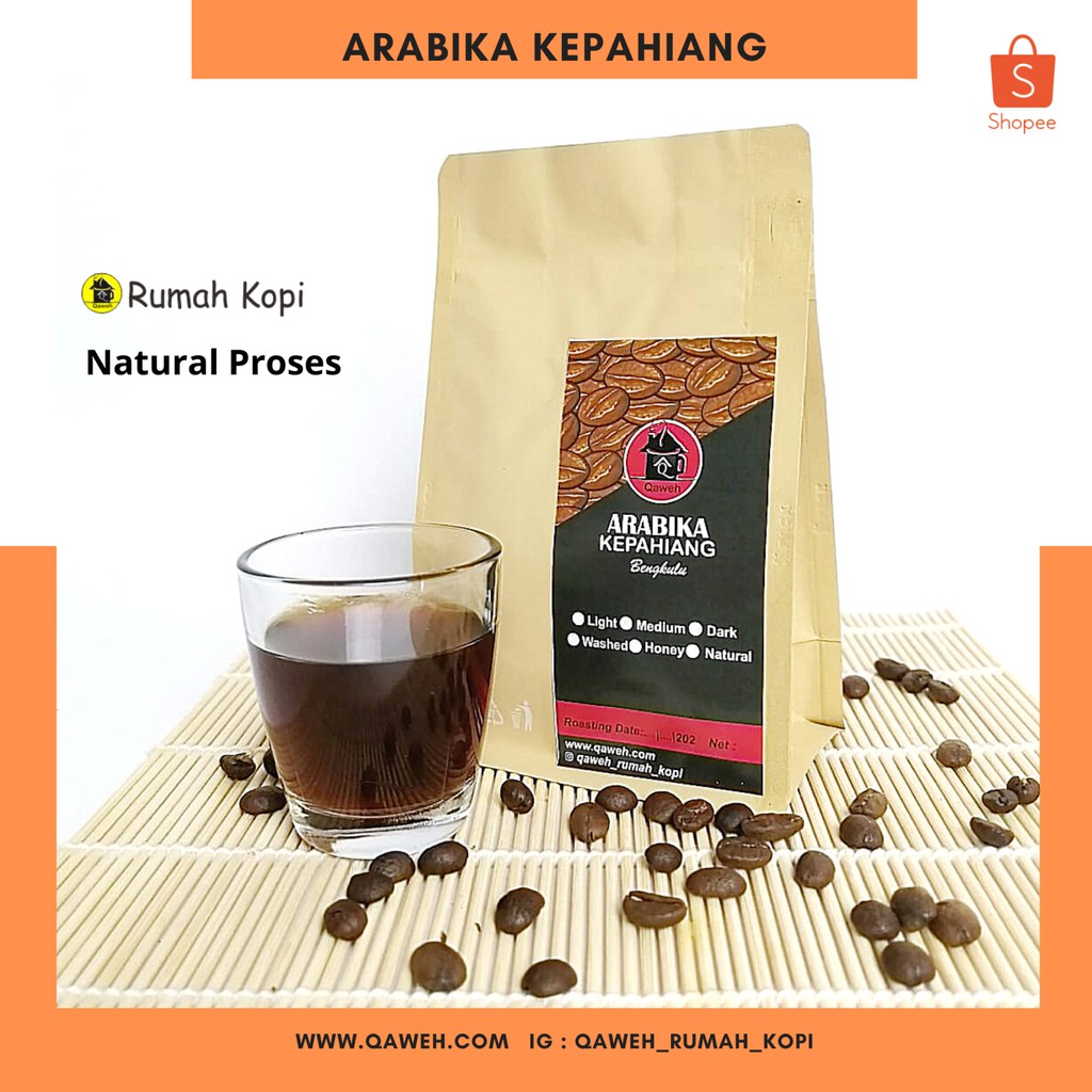 

Biji Kopi Arabika Kepahian Bengkulu Natural Proses 200 gr