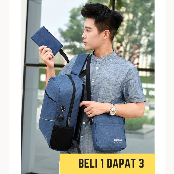 Tas Beli 1 Dapat 3 Model Rangsel  Pria Wanita JoyStart